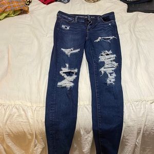 American Eagle Patched Ripped Jeans